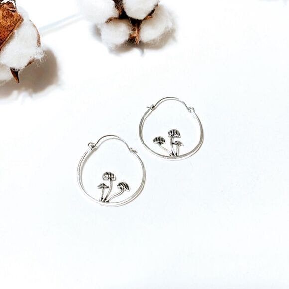 mushroom hoop earrings N309 - Picture 4 of 4